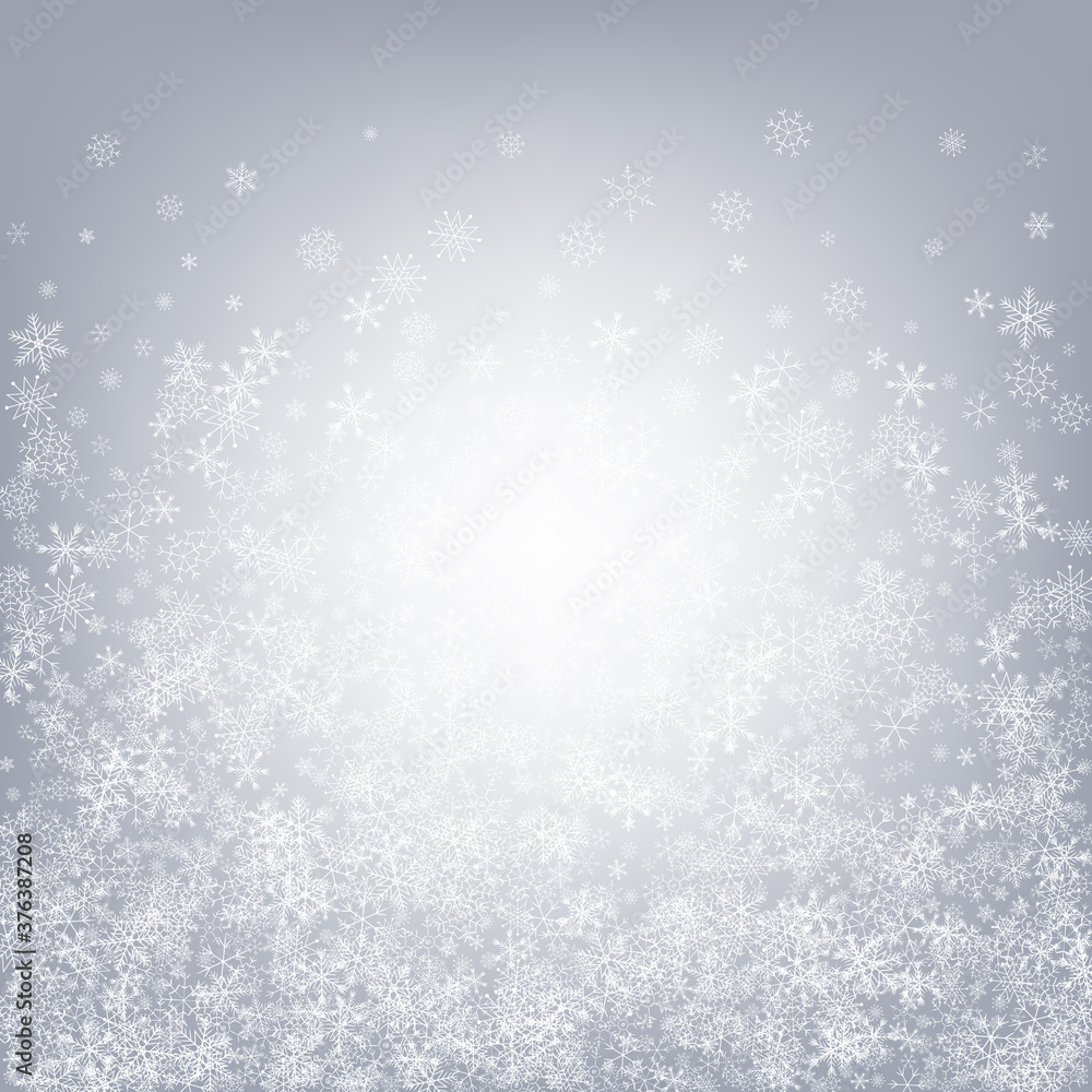 Silver Snowflake Vector Gray Background. Light Silver Snowflake Vector Gray Background. Light
