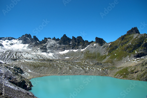 Wunderschöner Bergsee auf dem Pizol in der Schweiz 7.8.2020 photo