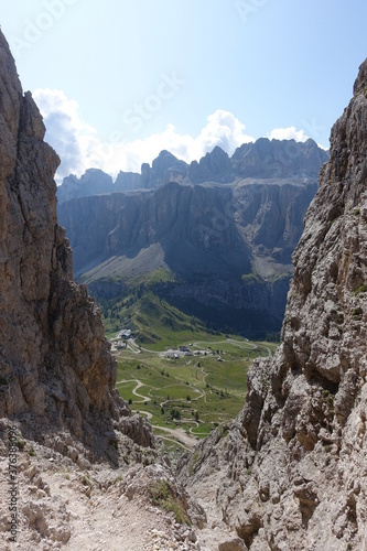 The Sass Pordoi, the Terrace of the Dolomites in South Tyrol, Italy