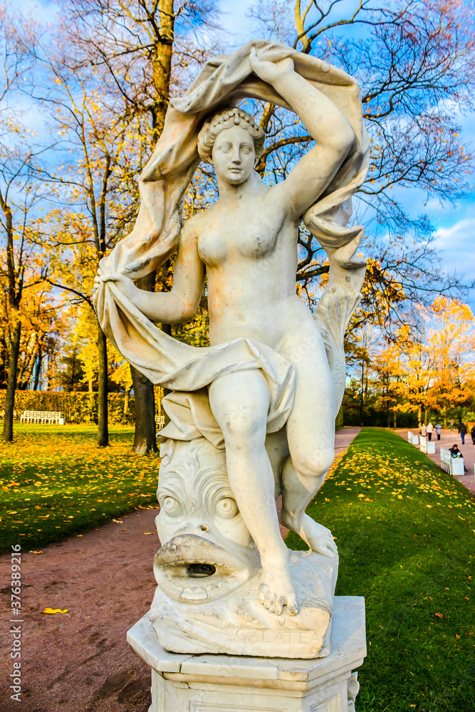 The Galatea sculpture in the Catherine Park.  Pushkin (Tsarskoye Selo), Leningrad region, Russia