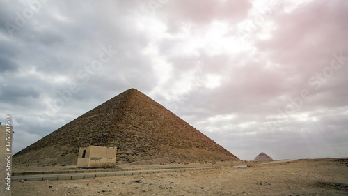 Red Pyramid in Saqqara Complex of Egypt landmark early pyramid building history