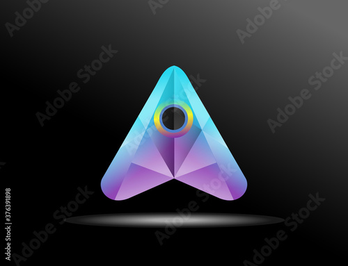 lo poly triangular dimensional shape logotype rectangular logo concept design element