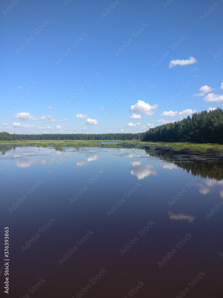 lake and clouds