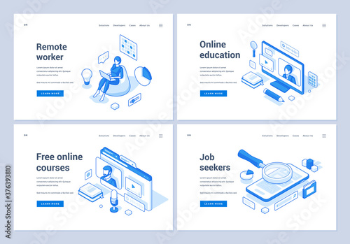Banners for online job and education services