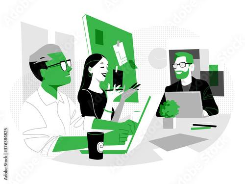 Gruppo di giovani professionisti che lavora insieme in ufficio