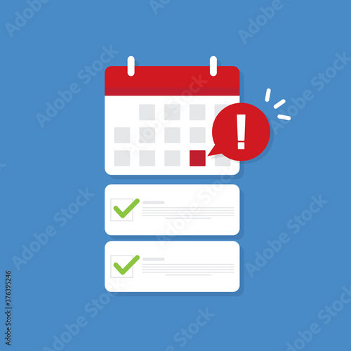 Calendar with important deadline date and task list or smartphone with event appointment. Online scheduled agenda 