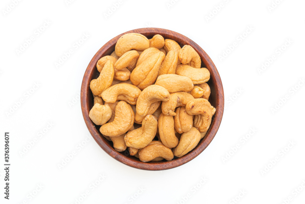 Cashew nuts on white background Cashew nuts on white background
