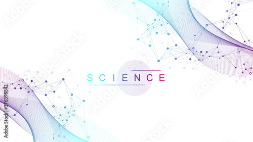 Science information banner template background. laboratory template for posters, flyer, book cover, banners. Scientific or chemistry concept. Scientific vector illustration.