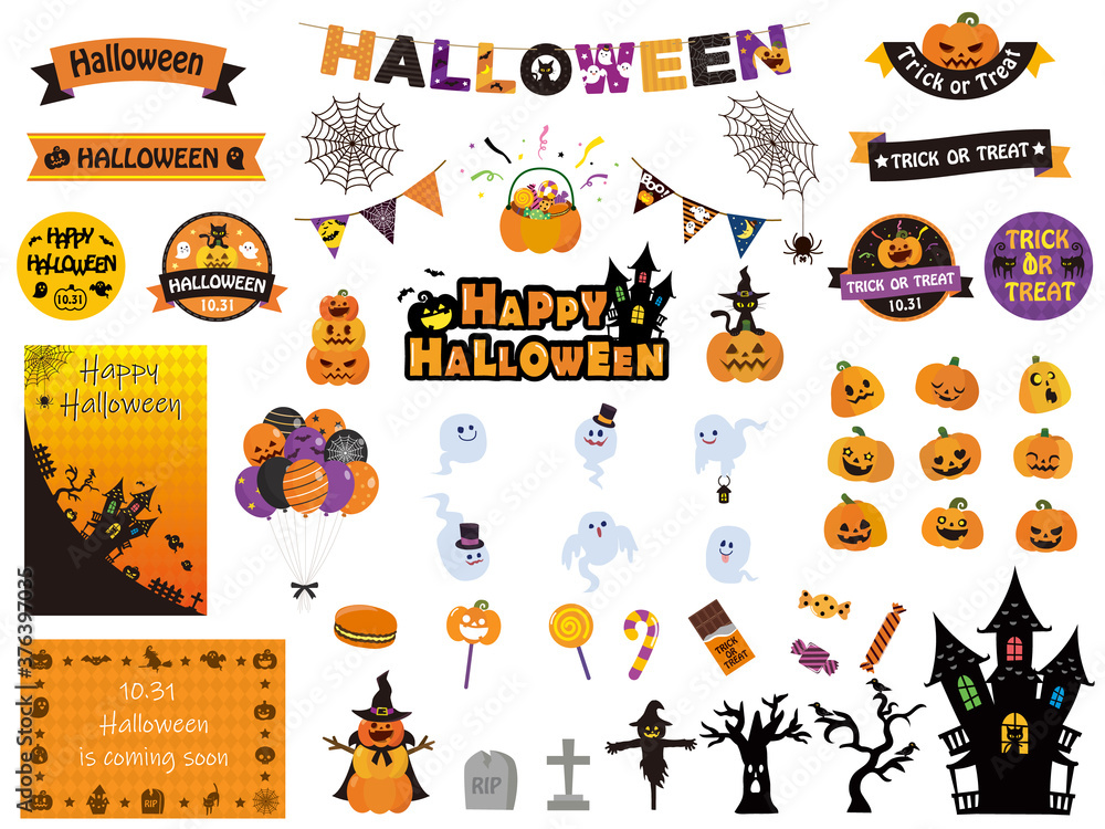 ハロウィン かわいいイラスト素材集 Vector De Stock Adobe Stock