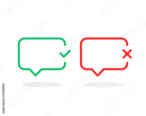 red and green bubble marks