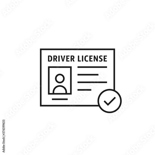 driver license black thin line icon