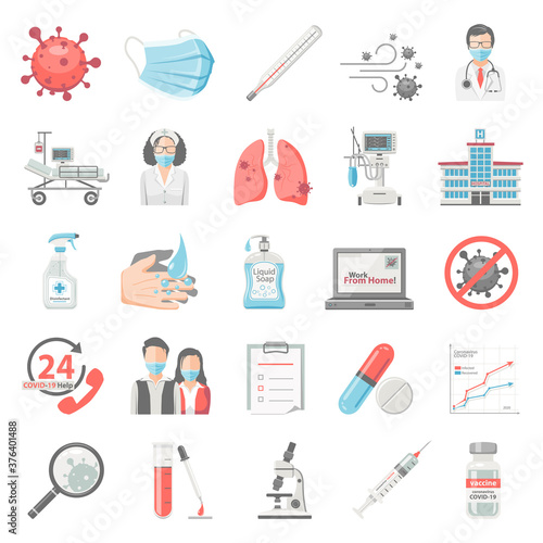Coronavirus Covid-19 Icon Set
