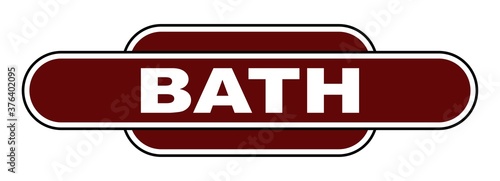 Old Fashioned Bath Station Name Sign