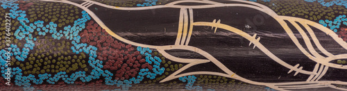 Close up of a bamboo tube with decorations