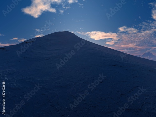 Fototapeta Naklejka Na Ścianę i Meble -  Beautiful mountainous landscape at sunrise