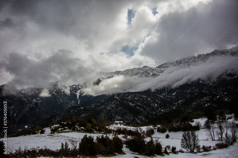Winter Serra Del Cadi in La Cerdanya, Pyrenees, Spain