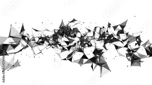 Connecting dots and lines in triangle structure. Futuristic abstract compositions. Technology abstract vector background.