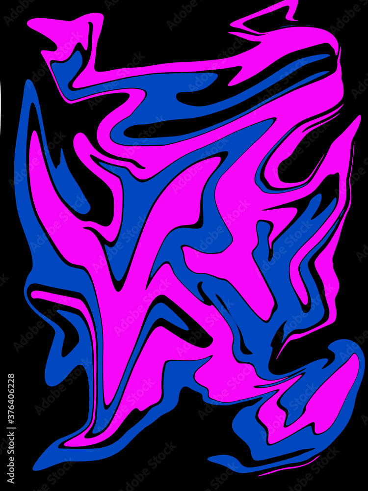 pink and dark blue abstract like bird watercolor luxury pattern fluid liquid light color on black.