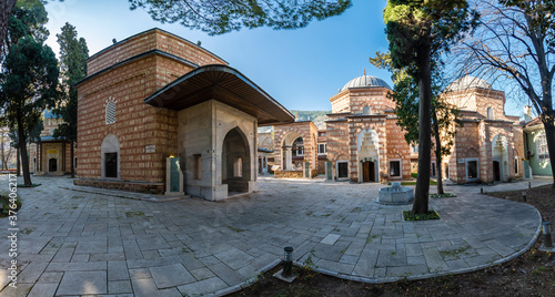 Ottoman gravestones museum and ottoman tombs view of Muradiye complex in Bursa. Bursa is populer tourist destination in Turkey. photo