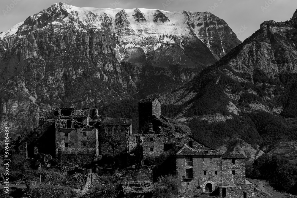 Winter in Muro de Bellos old town, Aragon, Pyrenees, Spain Winter in Muro de Bellos old town, Aragon, Pyrenees, Spain