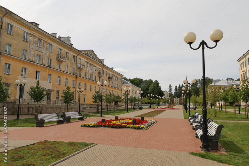Φωτογραφία The beautiful flowered city center of Sillamae, Estonia