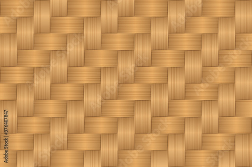 Wood plank bamboo brown texture background. 
Retro woven wood pattern background.