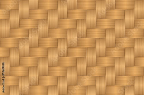 Wood plank bamboo brown texture background. 
Retro woven wood pattern background.