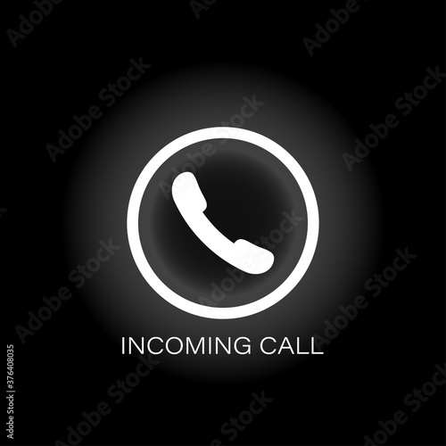 Incoming call phone button, mobile comunication concept, telephone connection background