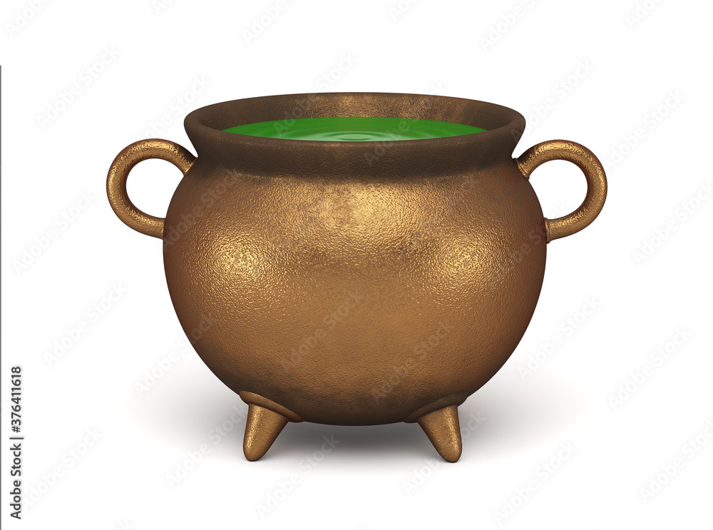 3d render illustration. Cauldron of witches with green potion on a white background. Halloween icon isolated background. 3d render illustration. Cauldron of witches with green potion on a white background. Halloween icon isolated background.