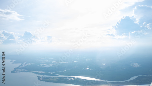 Photo corner of the Gulf of Thailand from the plane photo