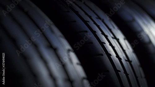 Tires in row background video photo