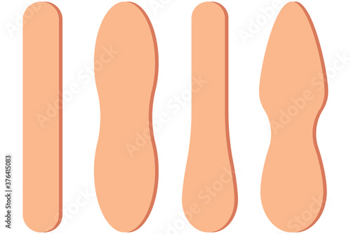 Ice cream wooden stick vector illustration isolated on a white background.