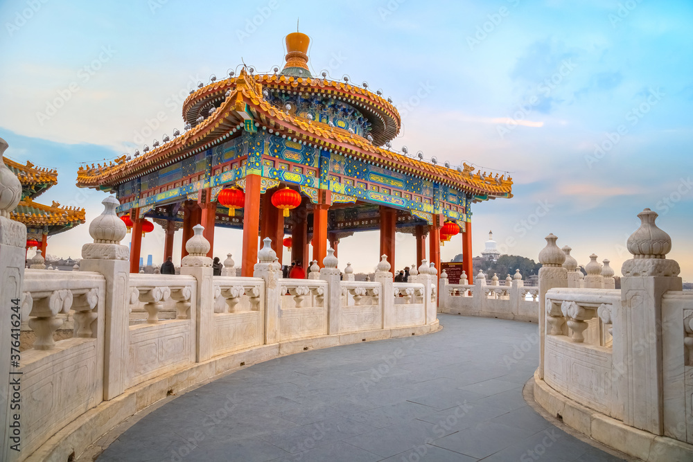 Fototapeta premium The Five-Dragon Pavilions at the north west of Beihai Park in Beijing, China