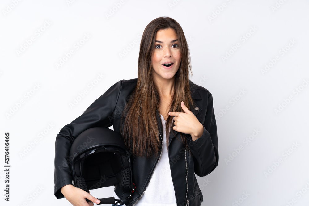 Young teenager Brazilian girl over white background Young teenager Brazilian girl over white background