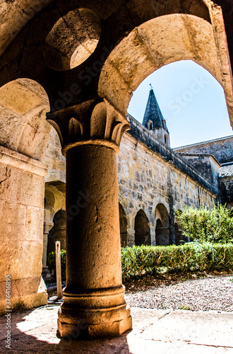 Cloister of the Thonoret abbey in the Var in France photo