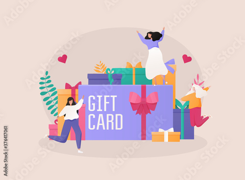 Gift card and promotion strategy, gift voucher, discount coupon and gift certificate concept.