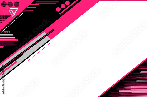 Abstract geometric background wallpaper, black, pink and white minimalist cover. Trendy vivid wallpaper for web design, banner, poster, brochure, flyer or screen for advertisiment or commercial photo