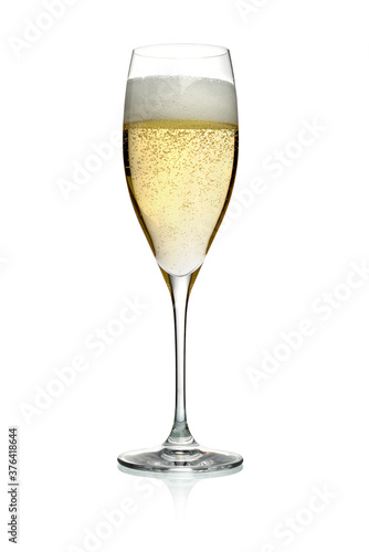 champagne glass isolated on white