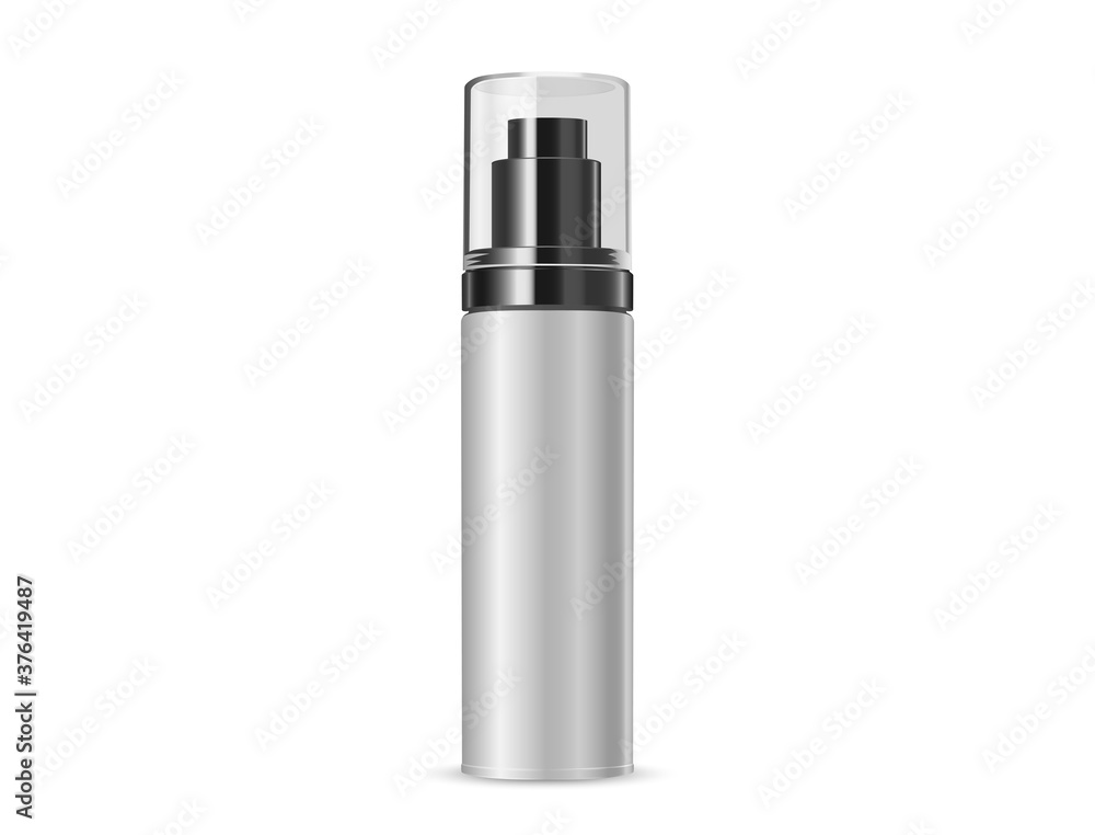 Liquid spray product packaging is in silver mode Liquid spray product packaging is in silver mode