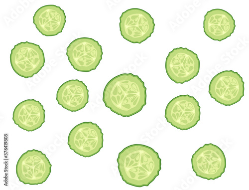 Pattern of cucumber pieces