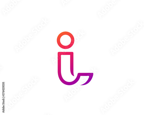Letter I logo icon design template elements