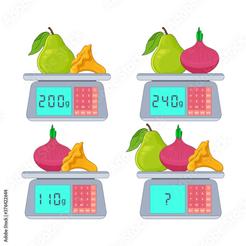 Mathematical Addition Subtraction Puzzle. System of equations. Math game with pictures for children, education game for kids, school worksheet activity, critical thinking. Scales game.