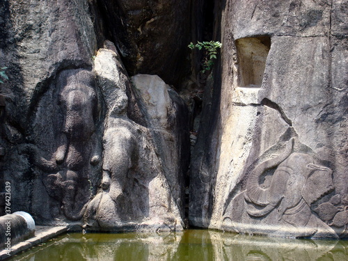 Slika na platnu Sri Lanka ancient ruins sculpture elephant