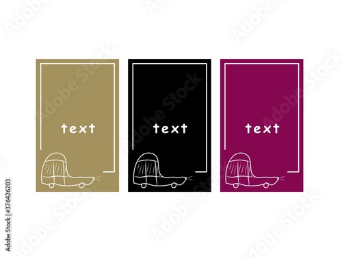 Funeral services, hearse set of vector template for design. Flat color shapes with outline with burial car. Banner modern illustration, background for use in print or web, color