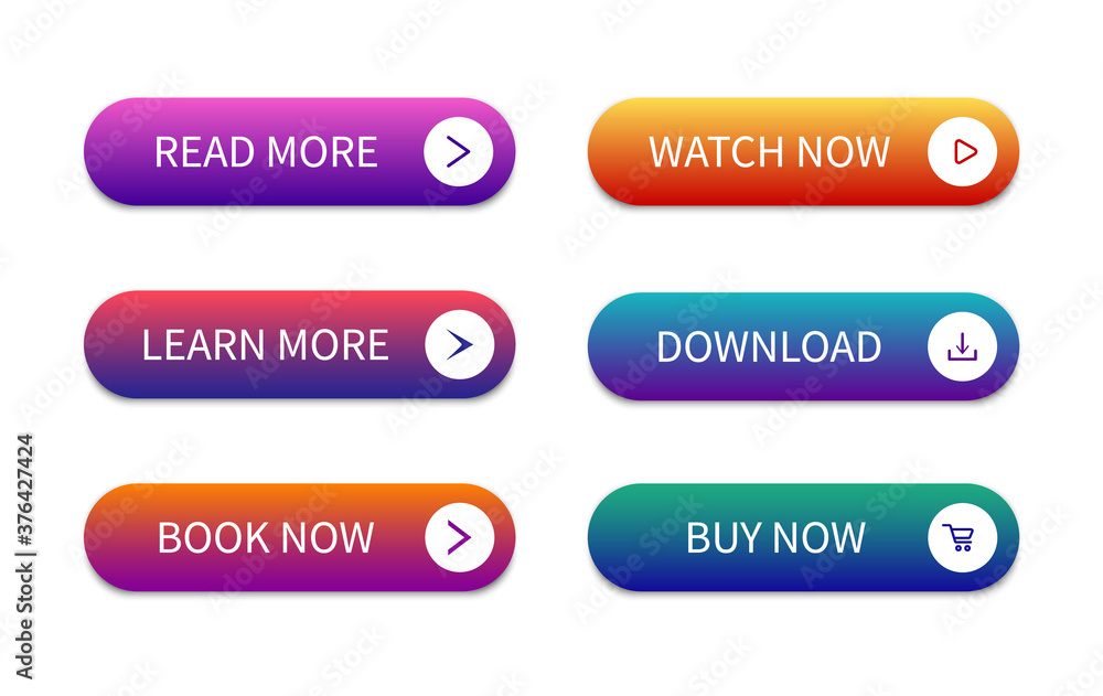 Set of modern buttons for website and user interface. Vector Set of modern buttons for website and user interface. Vector