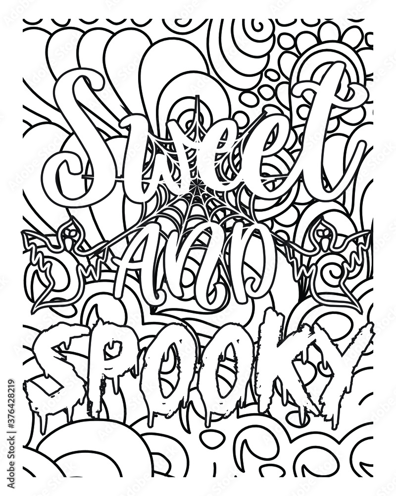 Halloween coloring book pages design.