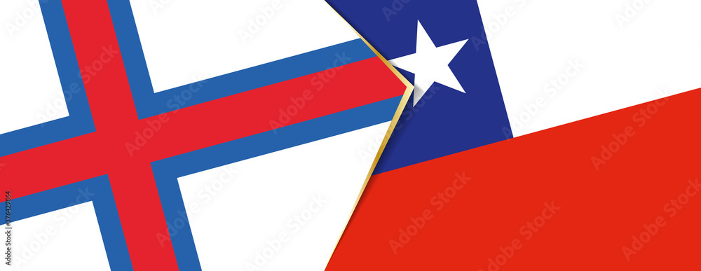 Faroe Islands and Chileflags, two vector flags.