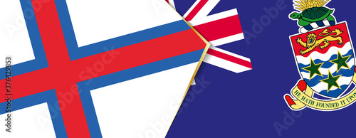 Faroe Islands and Cayman Islands flags, two vector flags.
