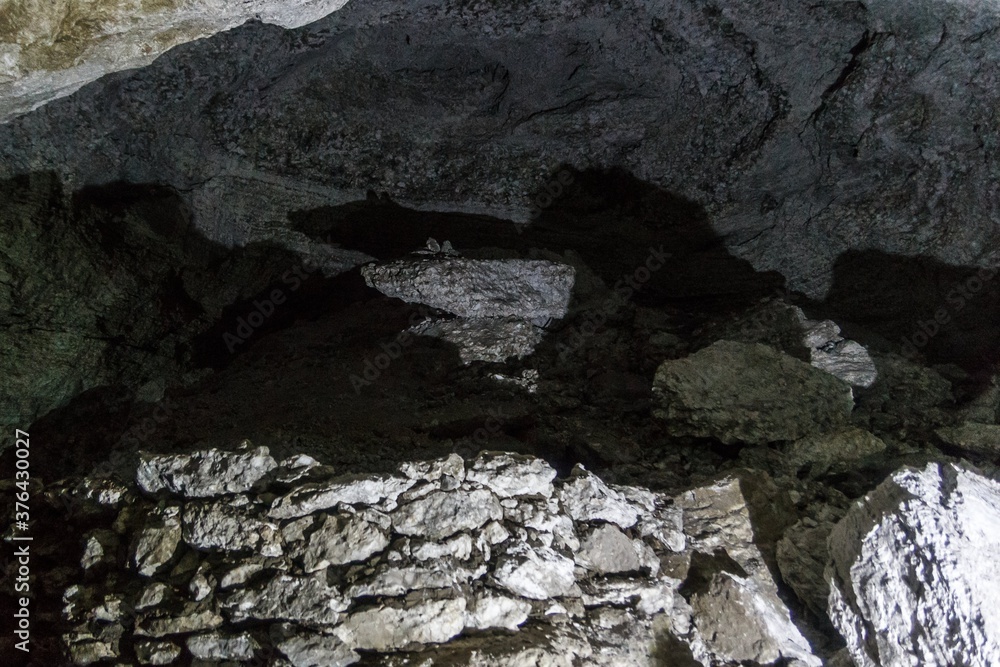 Kungurskaya cave in russia is dark and cold