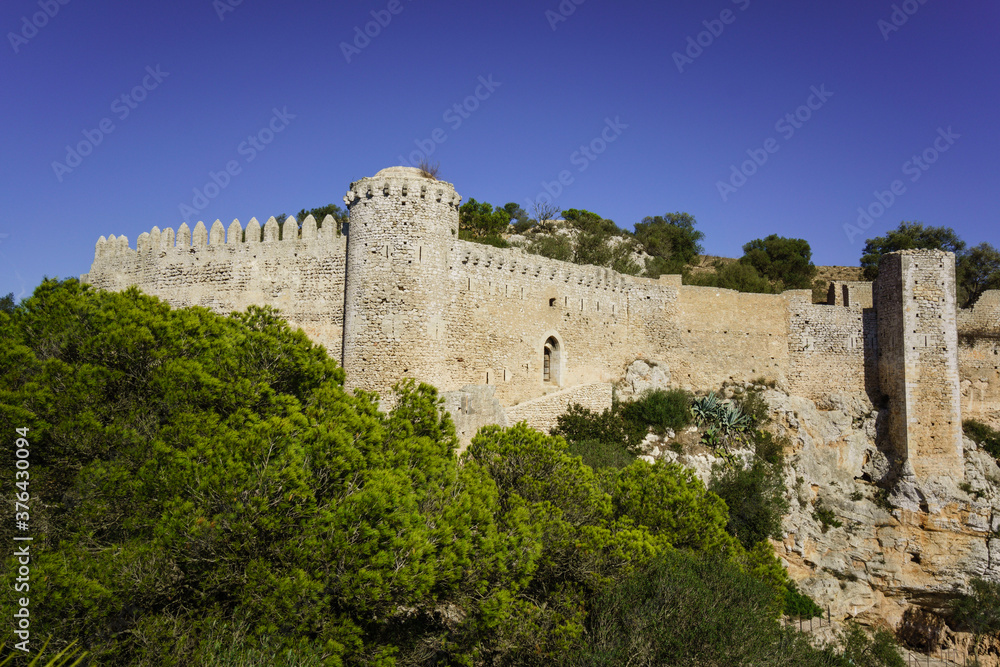 Castillo de Santueri,  castillo medieval reconstruido sobre ruinas de una fortificación arabe del siglo XIV ,Felanitx,Mallorca.Islas Baleares. Spain.